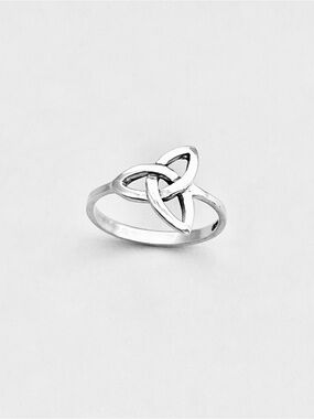Sterling Silver Triquetra Ring, Celtic Knot Silver Rings, Trinity Love Knots
